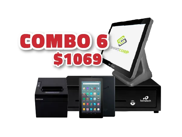 Kit POS táctil con PC todo en uno, impresora de 80 mm, tablet Android y cajón